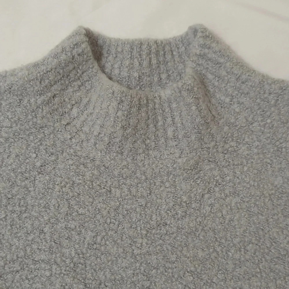 Saks Fifth Avenue Wool Sweater Mock Neck Sweater, Color Gray Size XL - Picture 3 of 12